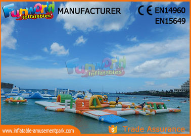 Hot Welding Inflatable Water Parks / Giant Water Playground Equipment With 0.9mm PVC Tarpaulin