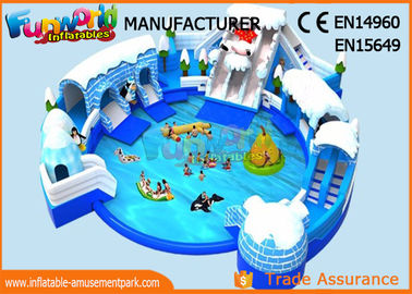 Hot Welding Inflatable Water Parks / Giant Water Playground Equipment With 0.9mm PVC Tarpaulin