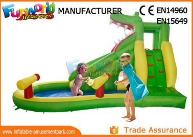 0.55mm PVC Tarpaulin Outdoor Inflatable Water Slides With Swimming Pool