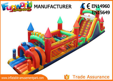 Kids Inflatable Obstacle Course Bounce House Fire Retardant And Water - Proof