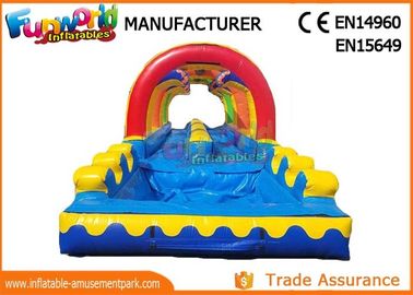 Outside Pvc Tarpaulin Commercial Inflatable Slide With Pool 10 * 3 * 2.5m