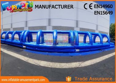 Blue 0.55mm Pvc Tarpaulin Commercial Inflatable Slide / Blow Up Slip N Slide For Adult And Kids