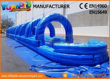 Blue 0.55mm Pvc Tarpaulin Commercial Inflatable Slide / Blow Up Slip N Slide For Adult And Kids