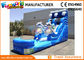 Attractive Blue Cartoon Outdoor Inflatable Water Slides For Kids and Adults