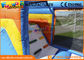 durable Inflatable Amusement Park Climbing Wall Jungle Bouncer With Slide 6.8 * 7.2 m