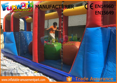 Commercial 0.55 MM PVC Tarpaulin Inflatable Obstacle Course With Slide