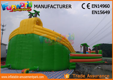 0.9mm PVC Tarpaulin Inflatable Water Parks , Large Dinosaur Swimming Pool And Slides