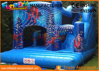 Bule Commercial Inflatable Slide / Castillos Hinchables Spiderman Jumping Castle