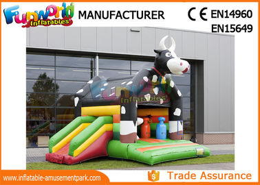 Large Inflatable Bouncer Slide / 0.55mm PVC Tarpaulin Inflatable Cow Bouncer