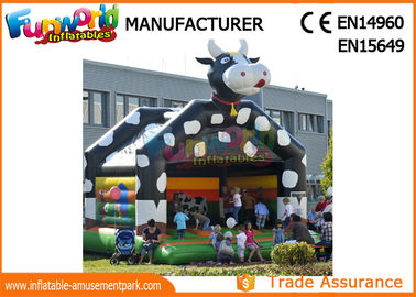 Large Inflatable Bouncer Slide / 0.55mm PVC Tarpaulin Inflatable Cow Bouncer