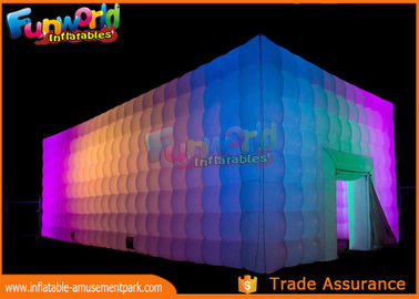 PVC Coated Nylon Inflatable Cube Tent With Led Lighting / Blow Up Event Tent