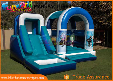 Playground Combo Inflatable Frozen Jumping Castle / Blow Up Water Slide