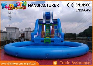 Waterslides Giant Blue Outdoor Inflatable Water Slides For Amusement Park