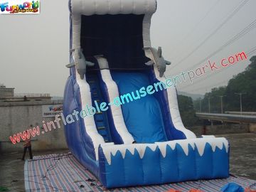 Giant Dolphin Commercial Inflatable Slide , 8.5m Inflatable Slide Games