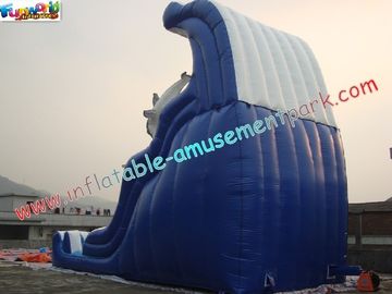 Giant Dolphin Commercial Inflatable Slide , 8.5m Inflatable Slide Games