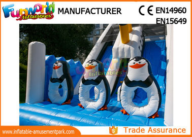 Penguin Double Sided Outdoor Commercial Inflatable Slide Durable And Fireproof