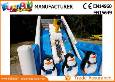 Penguin Double Sided Outdoor Commercial Inflatable Slide Durable And Fireproof