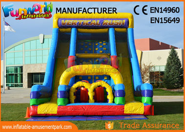 Vertical Rush Inflatables Obstacle Course , 0.55mm PVC Tarpaulin Commercial Blow Up Slide‎