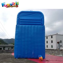 Blue Color Outdoor Inflatable Water Slides With Swimming Pool TUV ROHS EN71