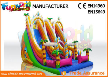 Giant Vinyl Commercial Inflatable Slide / Double Inflatable Playground Slide