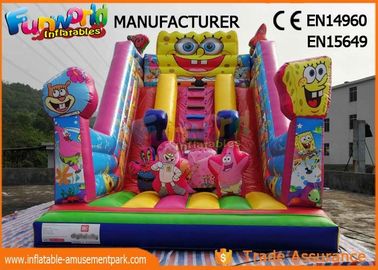 Amusement Park Giant Inflatable Water Slide For Adult / Pvc Spongebob Slide