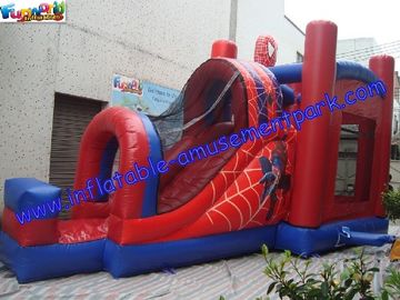 Commercial Spiderman Inflatable Bouncy Slide , Kid Inflatable Combo Slide