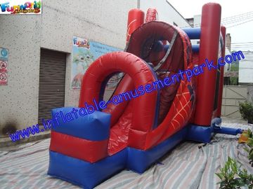 Commercial Spiderman Inflatable Bouncy Slide , Kid Inflatable Combo Slide