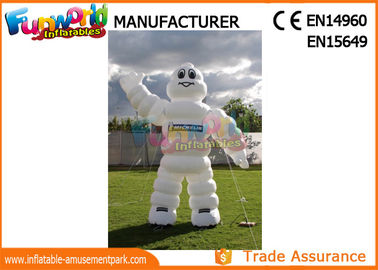 Oxford Cloth White Advertising Inflatables Man / Blow Up Cartoon Mascot