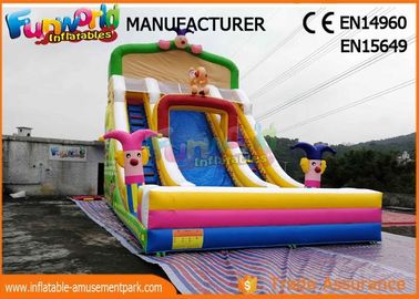 Clown Large Size Commercial Bounce House With Slide / Inflatable Kids Slide For Party