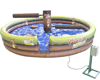 Commercial Inflatable Outdoor Games , Wipeout Inflatable Last Man Standing Mechanical Sweeper Wrestling Deportivos Game