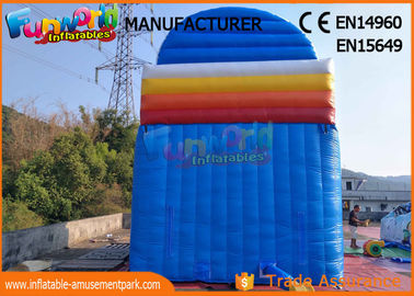 Blue Color Giant Outdoor Inflatable Water Slides Fire Resistance