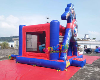 Water - Proof Inflatable Bouncer Slide , Air Sewing Captain Moon Bounce Combo Slide Structure