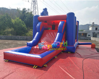 Water - Proof Inflatable Bouncer Slide , Air Sewing Captain Moon Bounce Combo Slide Structure