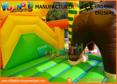 Animal Inflatable Bounce House Slide Combo With Hand Pringting ROHS EN71