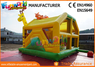 Animal Inflatable Bounce House Slide Combo With Hand Pringting ROHS EN71