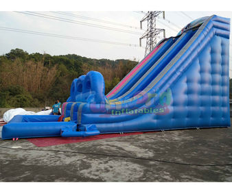 0.55mm PVC Outdoor Inflatable Water Slide Into Pool  / Giant Slip N Slide