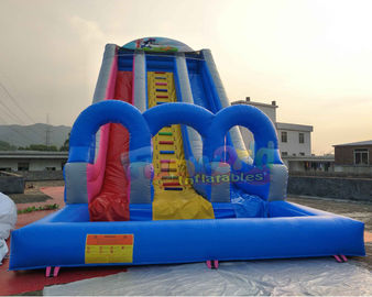 0.55mm PVC Outdoor Inflatable Water Slide Into Pool  / Giant Slip N Slide