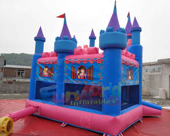 Park Inflatable Bouncer Slide / Princess Inflatable Bounce House With Slide Moonwalk