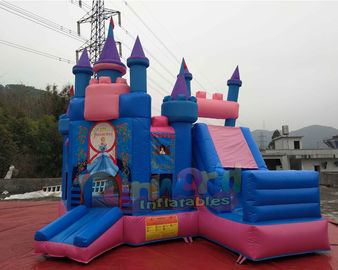 Park Inflatable Bouncer Slide / Princess Inflatable Bounce House With Slide Moonwalk