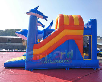 EN14960 Inflatable Bouncer Slide Combo With Hand Pringting Customized Size