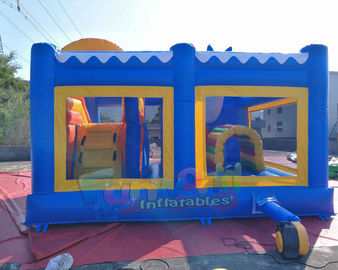 EN14960 Inflatable Bouncer Slide Combo With Hand Pringting Customized Size