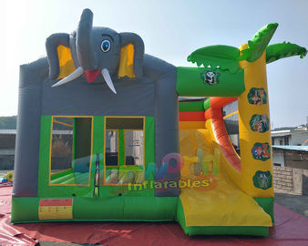 SGS TUV Inflatable Bouncer Slide / Blow Up Trampoline With Slide Jumping Bouncer