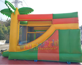 SGS TUV Inflatable Bouncer Slide / Blow Up Trampoline With Slide Jumping Bouncer