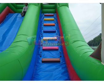 Pvc Tarpaulin Kids Inflatable Water Slide With Pool / Commercial Bounce House Water Slide