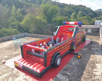 Digital Printing Police Car Inflatable Obstacle Course For Advertisement