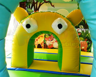 Safari Park Inflatable Bouncy Castles Digital Printing Combi Slide Bouncer