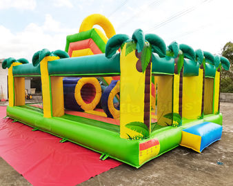 Safari Park Inflatable Playground Coconut Tree Bounce Slide