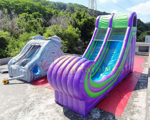 Ocean Wave Spraying Inflatable Water Slide For Kindergarten