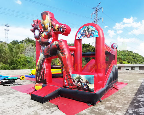 Inflatable Commercial Bouncy Castles Iron Man Jumping House