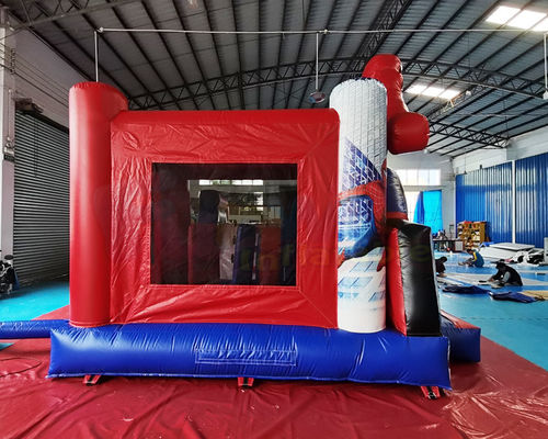 Customized Size Spider Man Inflatable Water Slide With Pool